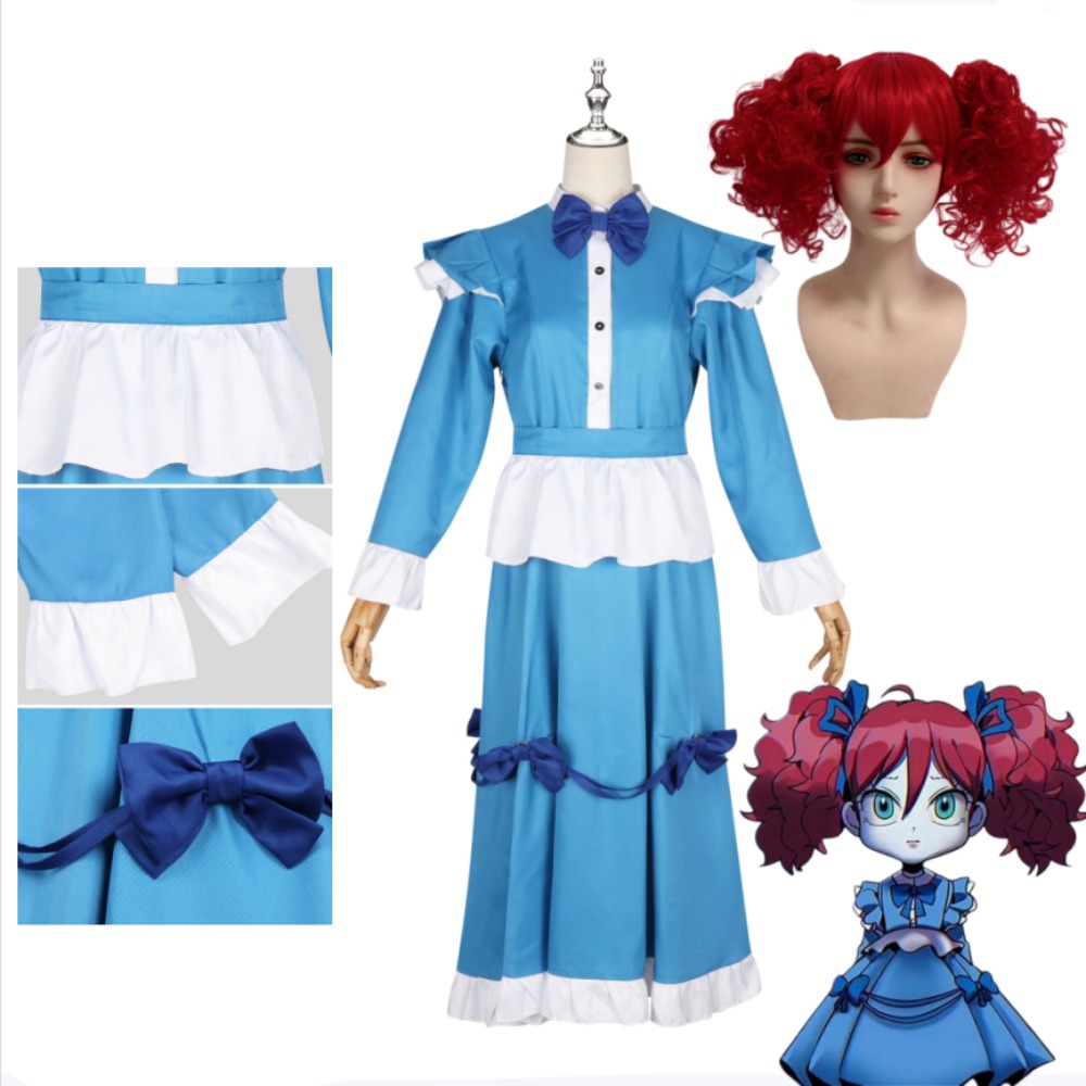 Anime Cosplay Red Hair - Poppy Red Hair Cosplay Kostuum Volledige