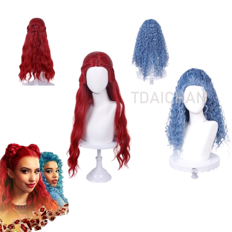 Anime Cosplay Red Hair - Krullende cosplaypruik Rode prinses Hartkapsel Chloe
