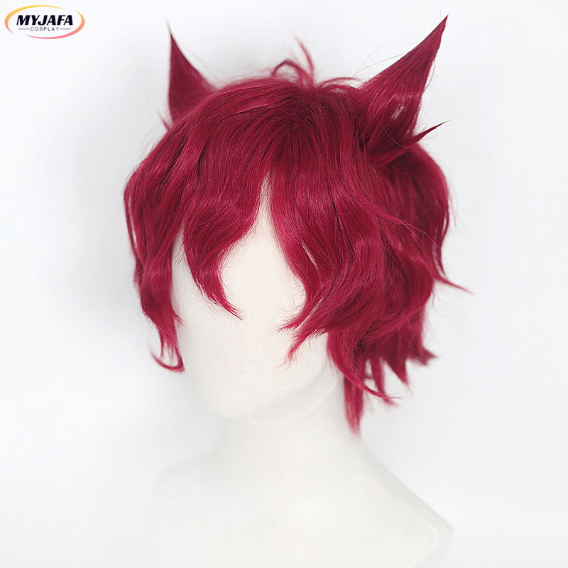 Anime Cosplay Red Hair - Sett Cosplay Pruik Game LOL Heartsteel