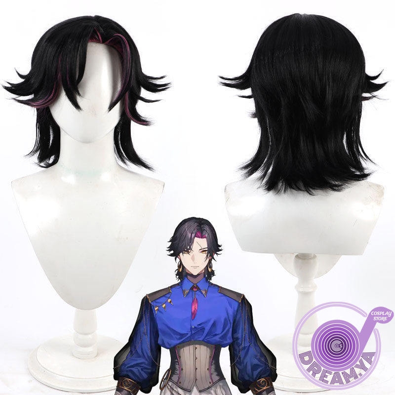 Cosplay Anime Pink Hair - Vezalius Bandage Cosplay Pruik vtuber Zwart