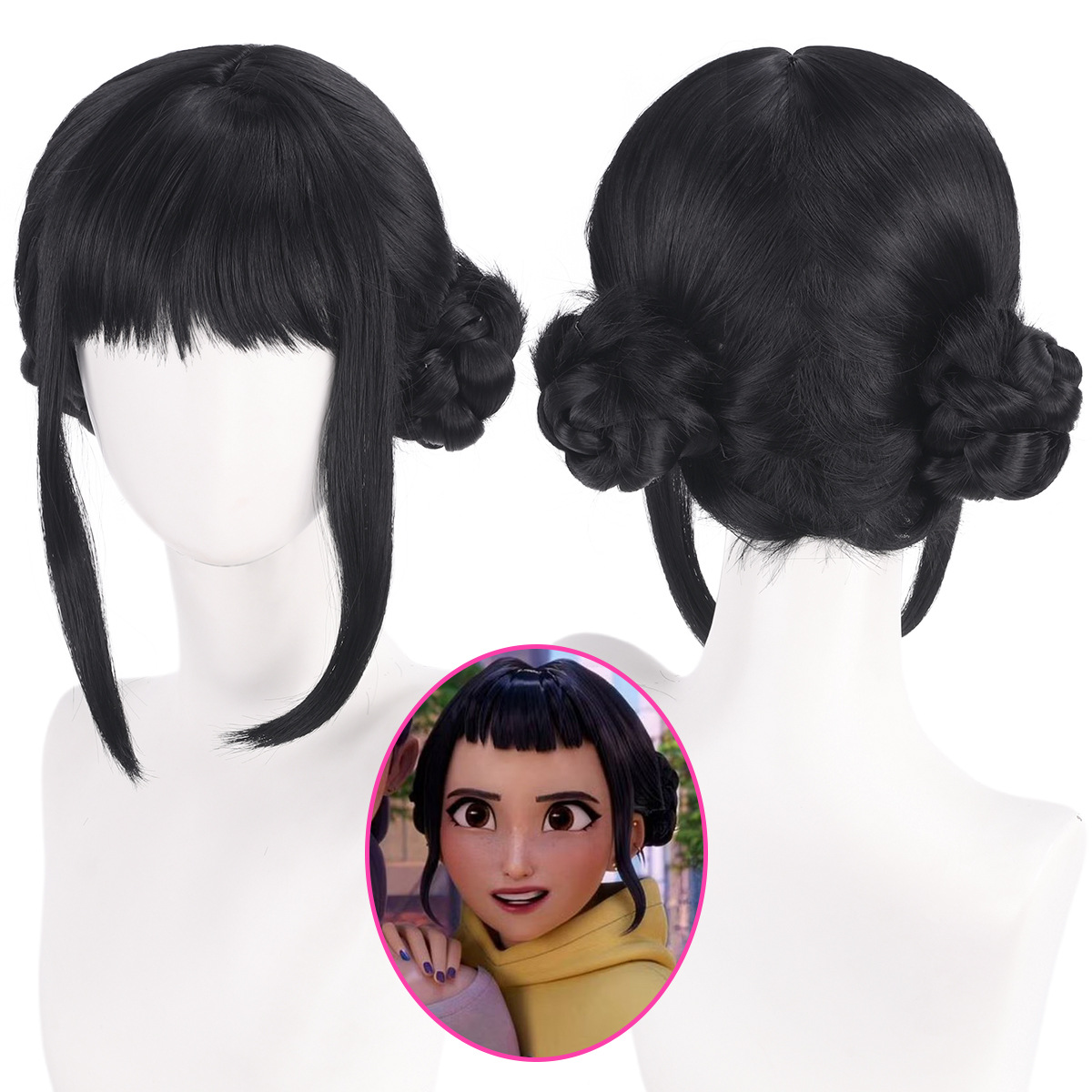 Anime Zoey Cosplay - Zoey Cosplay Pruik 33 cm Zwart