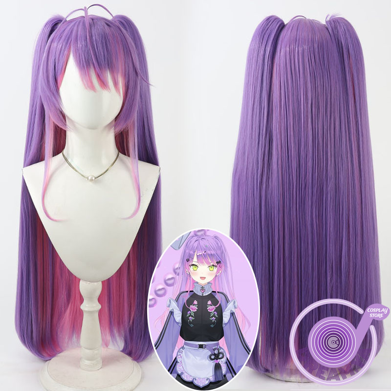 Cosplay Anime Pink Hair - Tokoyami Towa Cosplay Pruik Vtuber Paars