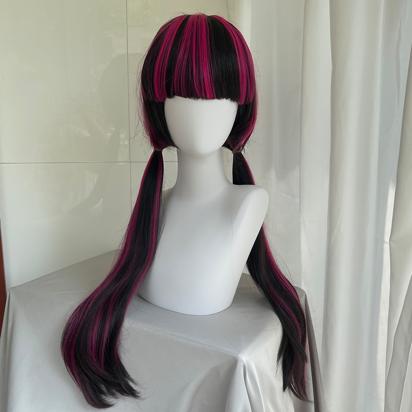Cosplay Anime Pink Hair - Hoge kwaliteit film Draculaura cosplay pruik