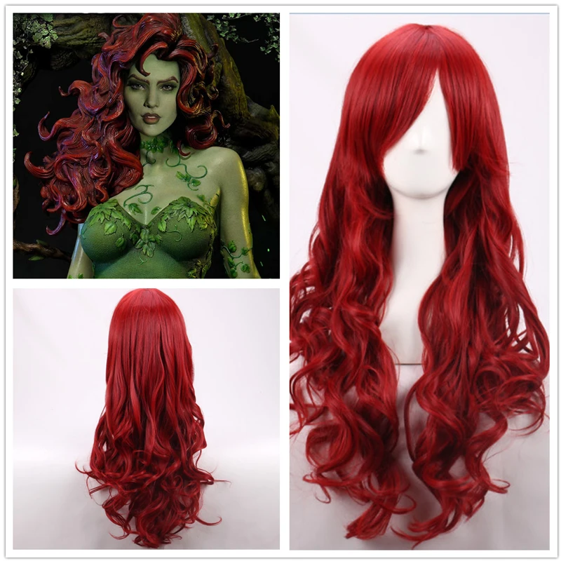 70 cm donkerrood lang golvend  - Anime Cosplay Red Hair recensie en prijs