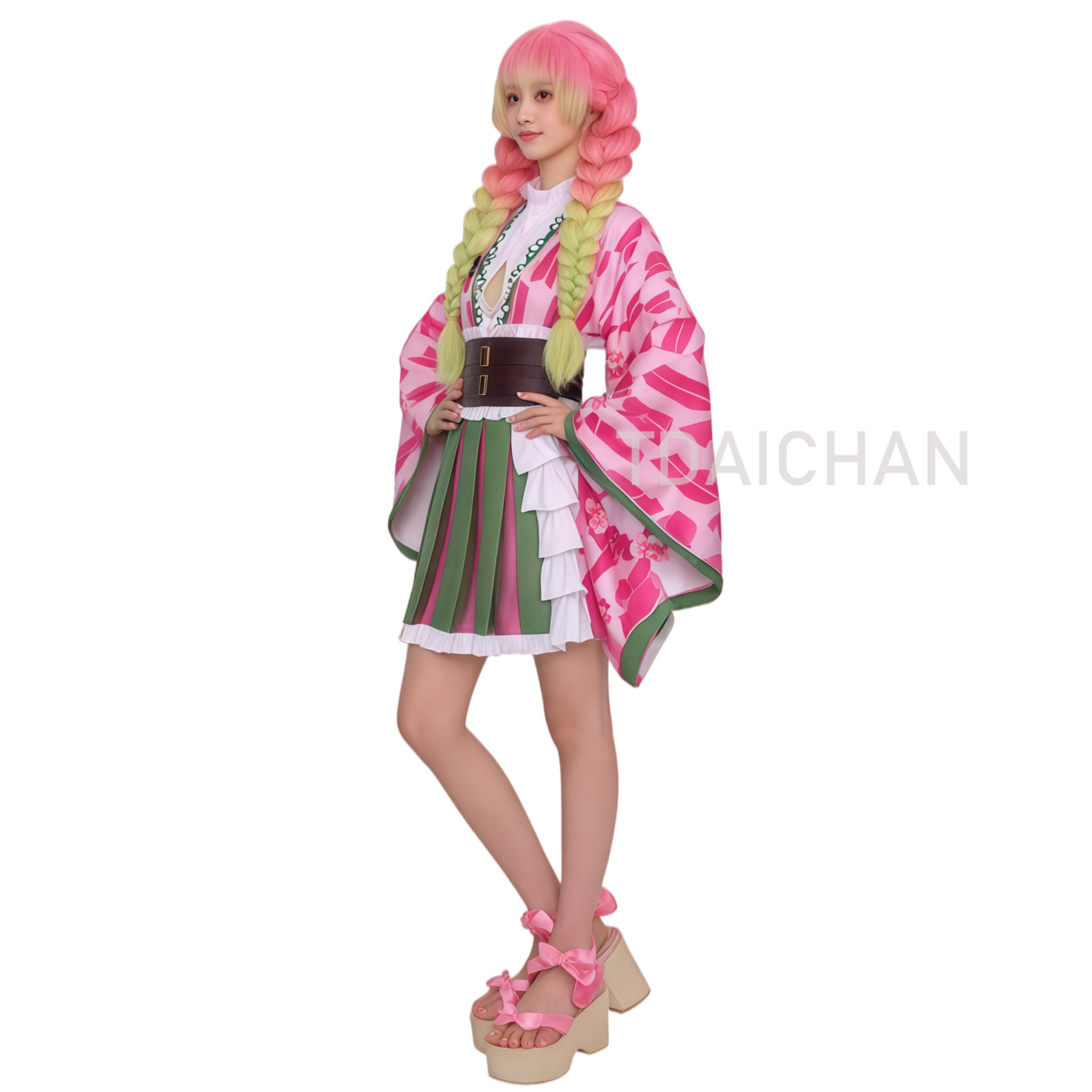 Anime Kanroji Mitsuri Cosplay  - Cosplay Anime Pink Hair recensie en prijs